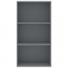 Estantería de 3 niveles madera contrachapada gris 60x30x114 cm 4