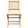 Sillas de Jardín Plegables  con Cojín Blanco 4pcs de Madera Sólida de Acacia 5