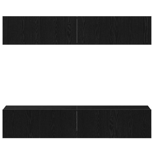 Conjunto de 4 piezas de gabinete de TV de pared de  en madera de roble negro M 5