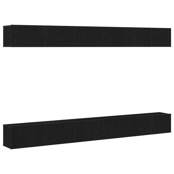 Conjunto de Mueble para TV de 6 Piezas en Madera Ingenieril de Roble Negro M 2