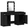 Set de Tocador de 3 Piezas  con LED de Madera Engineered Negra 5