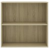 Estantería 2 niveles aglomerado color roble Sonoma 80x30x76.5cm 4