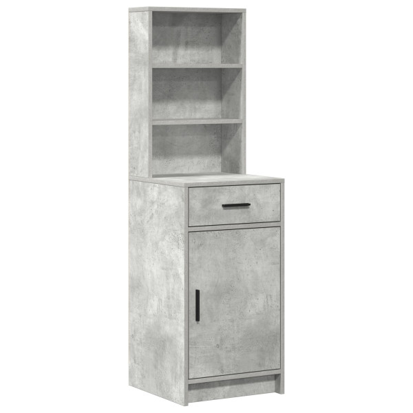 Conjunto de Mesa de Maquilhagem 2 Peças com LED Cinza Concreto Madeira M 5