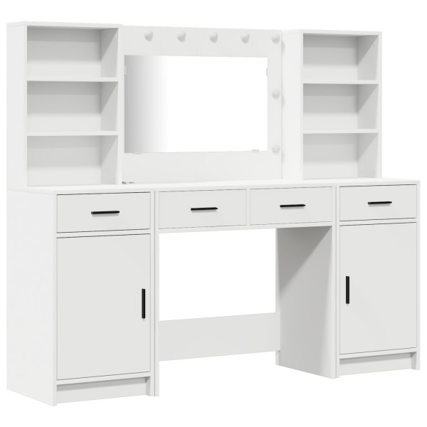 Conjunto de 3 Peças de Mesa de Maquiagem  em MDF Branco M 2
