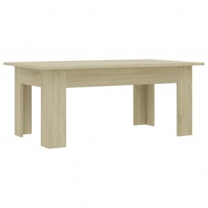 Mesa de centro madera contrachapada color roble 100x60x42 cm H