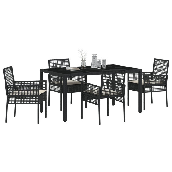 Conjunto de Jantar para Jardim 5 pcs Preto 150 x 90 x 75 cm M 3
