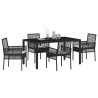 Conjunto de Jantar para Jardim 5 pcs Preto 150 x 90 x 75 cm 3