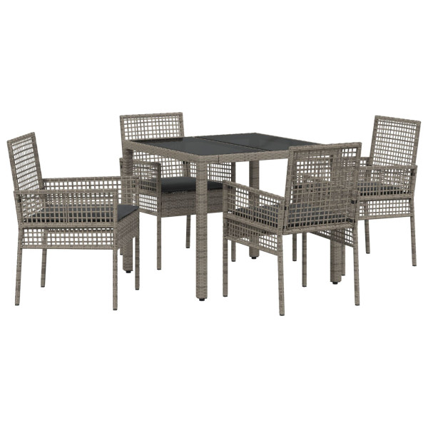 Conjunto de Jantar para Jardim 5 pcs Cinzeto 90 x 90 x 75 cm M 2