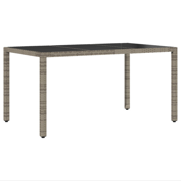 Conjunto de Comedor de Jardín de 5 Piezas con Cojines Gris de Poliratán M 5