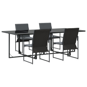 Set de Comedor de Jardín de 6 Piezas con Cojines de Acero y Textilene H