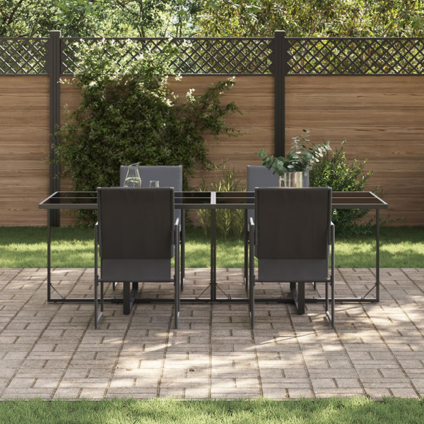 Conjunto de Jantar de Jardim com 6 Peças e Almofadas em Aço e Textileno M 3