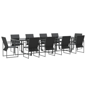 Conjunto de Comedor de Jardín de 13 Piezas con Cojines de Acero y Textileno H