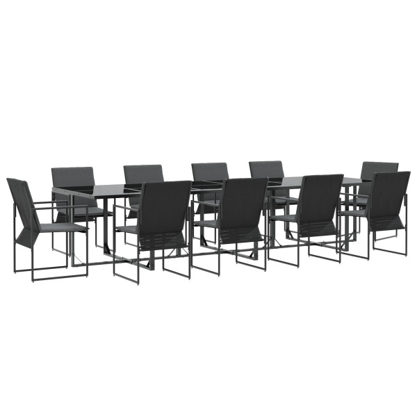 Conjunto de Comedor de Jardín de 13 Piezas con Cojines de Acero y Textileno M 2