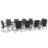 Conjunto de Comedor de Jardín de 13 Piezas con Cojines de Acero y Textileno 2