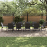 Conjunto de Comedor de Jardín de 13 Piezas con Cojines de Acero y Textileno 3