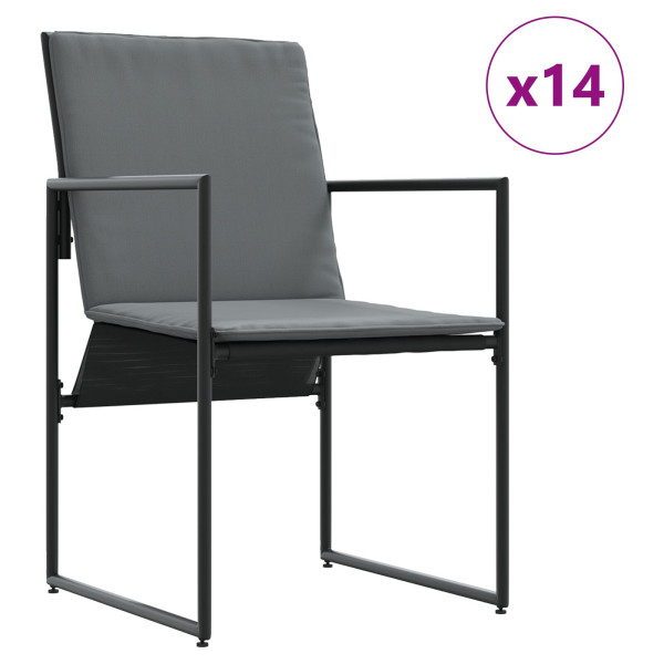 Conjunto de comedor de jardín de 19 piezas con cojines de acero y textileno M 5