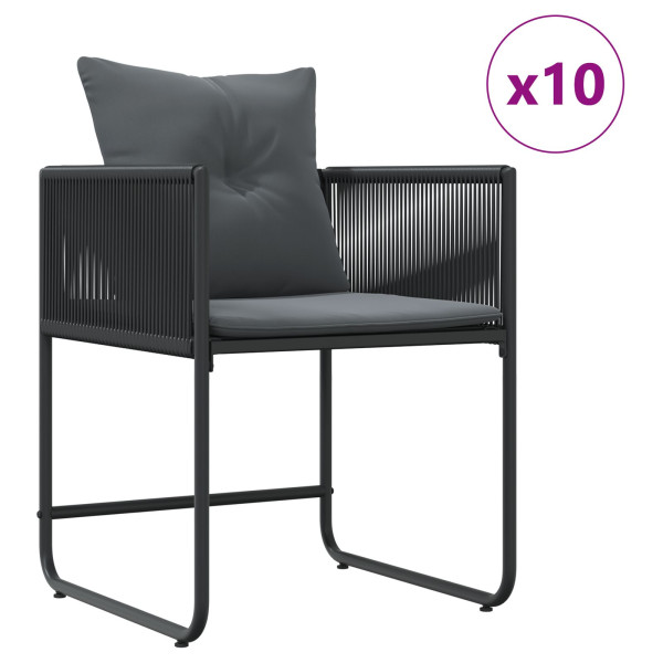 Conjunto de Comedor de Jardín de 13 Piezas con Cojines de Acero y Ratán Sintético M 5