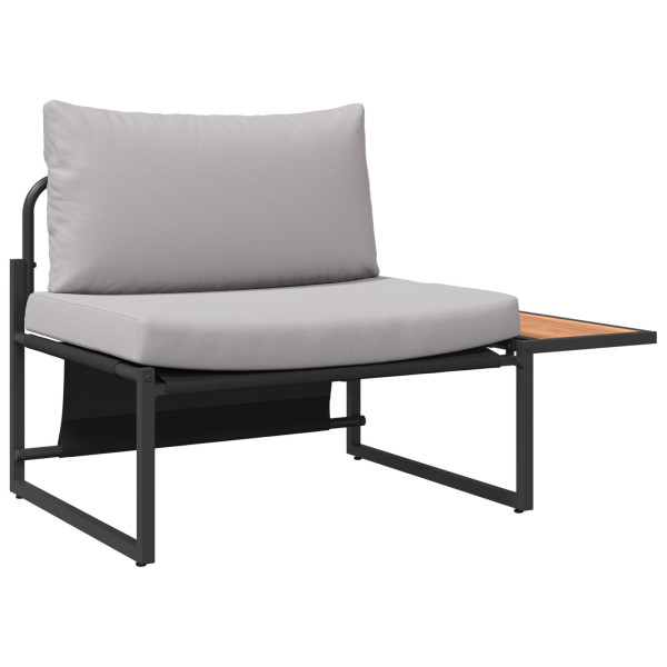 Conjunto de Comedor de Jardín de 3 Piezas con Cojines Gris Claro M 5