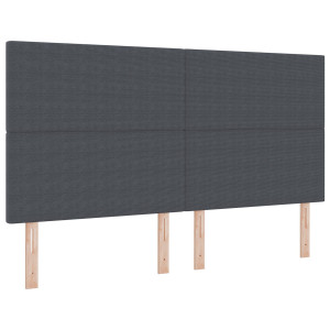Cabeceira  Design Simples Cinza Escuro 180 cm Tecido de Veludo H