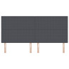 Cabeceira  Design Simples Cinza Escuro 200 cm Tecido de Veludo 4