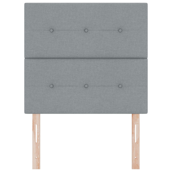 Cabecero  Tapizado con Botones Gris Claro 90 cm Tela M 4