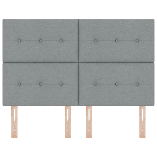 Cabecero de cama  con botones tapizados en gris claro de 140 cm M 4