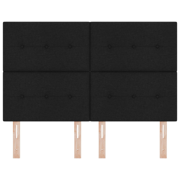 Cabecero  con botones tapizado en negro de 140 cm de tela M 4