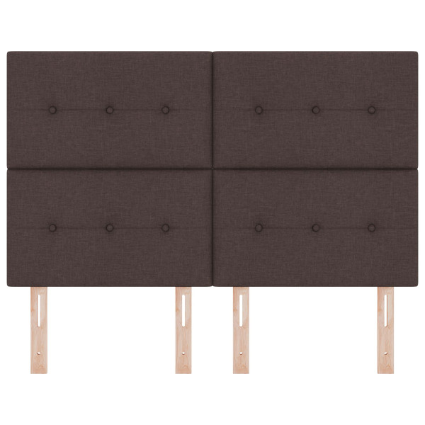 Cabeceira  Tufted com Botões Castanho Escuro 140 cm em Tecido M 4