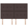Cabeceira  Tufted com Botões Castanho Escuro 140 cm em Tecido 4