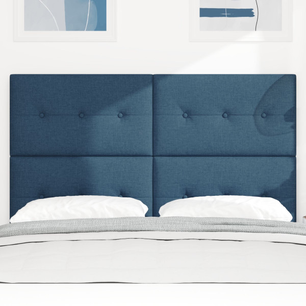 Cabeceira  Botões Almofadados Azul 140 cm Tecido M 3