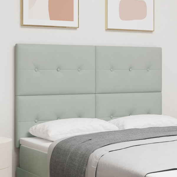 Cabecero  Botonera Terciopelo Gris Claro 140 cm D