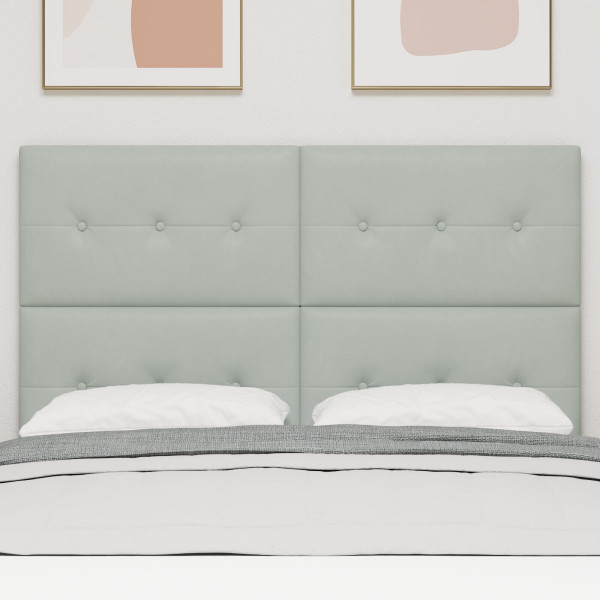 Cabecero  Botonera Terciopelo Gris Claro 140 cm M 3
