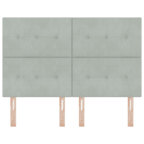 Cabecero  Botonera Terciopelo Gris Claro 140 cm M 4