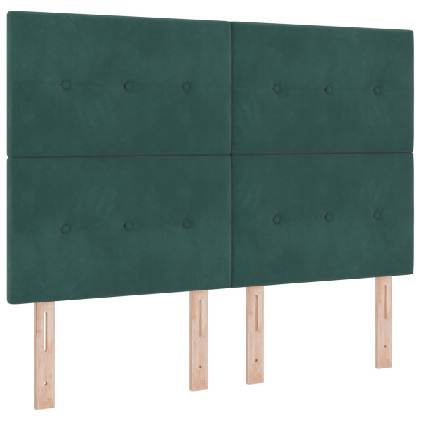 Cabecero  con botones acolchados en terciopelo verde oscuro de 140 cm M 2
