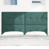Cabecero  con botones acolchados en terciopelo verde oscuro de 140 cm 3