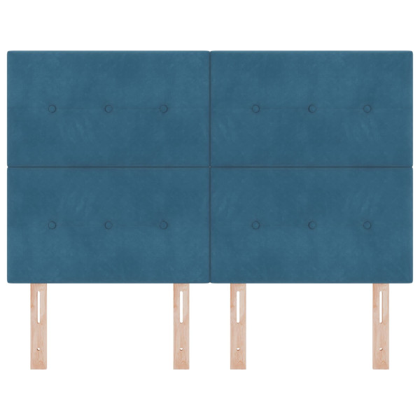 Cabecero  con botones acolchados en terciopelo azul oscuro de 140 cm M 4