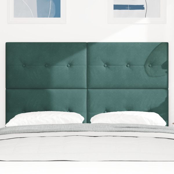 Cabecero  Tapizado con Botones Verde Oscuro 160 cm Terciopelo M 3