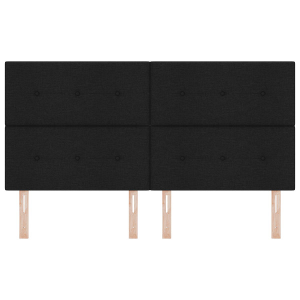 Cabecero Tapizado con Botones Negro 180 cm Tela M 4