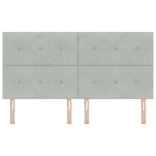 Cabecera  con botones. acolchada. gris claro. 180 cm. terciopelo M 4