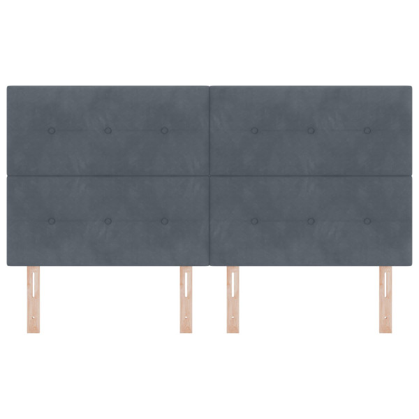 Cabecera  con botones acolchados en gris oscuro de 180 cm de terciopelo M 4