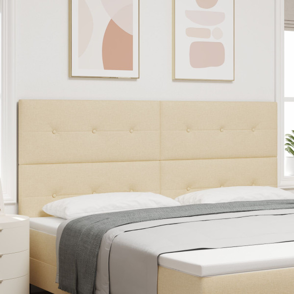 Cabecero  con botonadura en crema de 200 cm en tela D