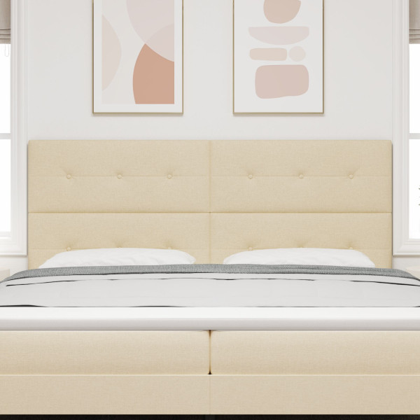Cabeceira  Botões Estofada Creme 200 cm Tecido M 3