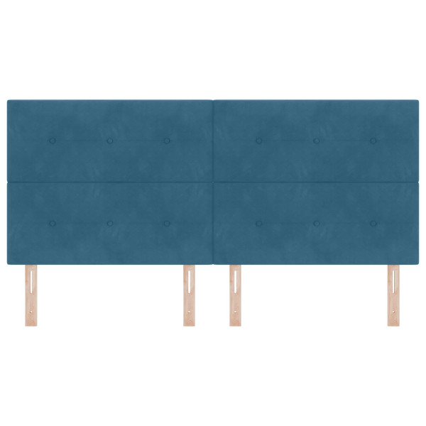 Cabeceira  Botões Estofada Azul Escuro 200 cm Veludo M 4