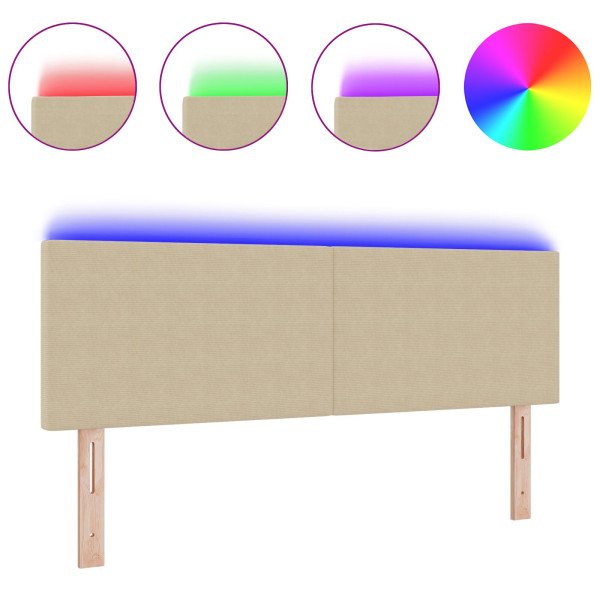 Cabezal LED  Sencillo Verde Claro Gris 72 cm Tela de Pana M 3