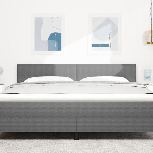 Cabeceira de LED  Design Simples Cinza Claro 90 cm em Tecido de Corduroy M 4