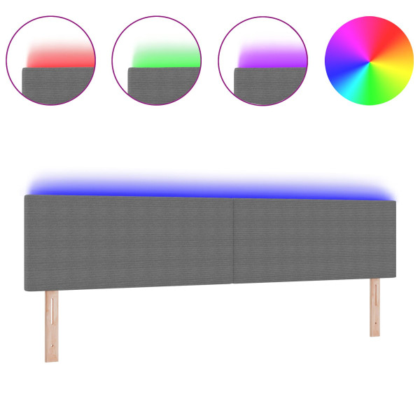 Cabezal LED  Diseño Simple Gris Claro 100 cm de Tela de Pana M 3