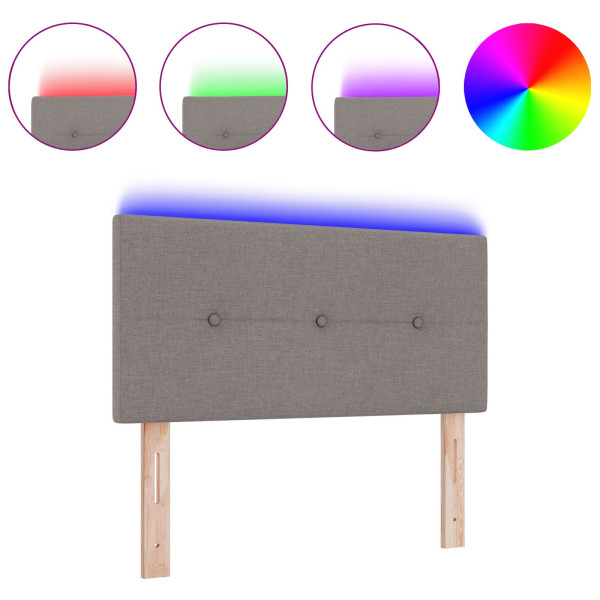 Cabecera LED  Acolchada con Botones Taupe 80 cm de Tela M 3