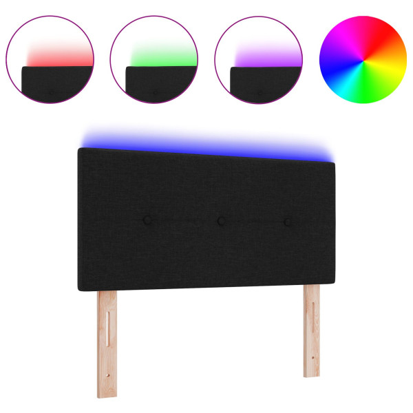 Cabeceira LED Estofada Preto 90 cm em Tecido M 3