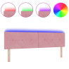Cabecero LED  con botones tapizado en terciopelo rosa de 90 cm 3