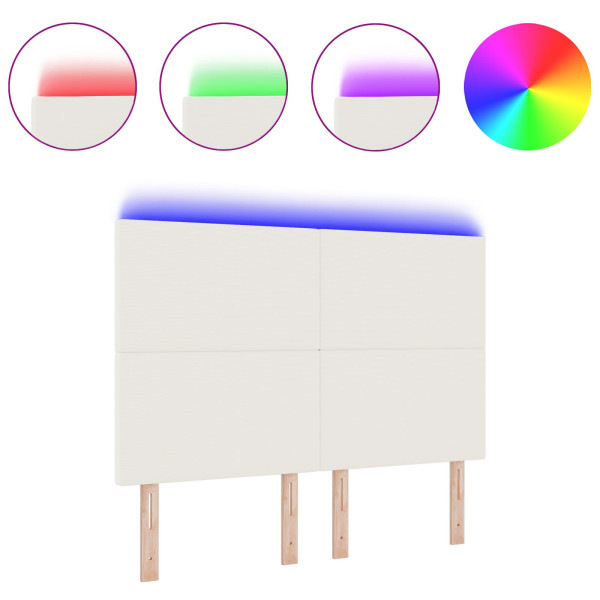 Cabecera LED  Crema 80 cm de Tela de Pana M 3